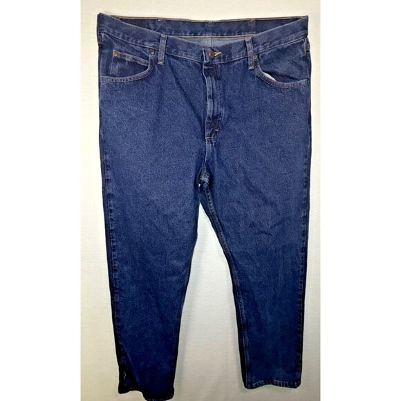 Wrangler Premium Quality Men’s Jeans Blue Denim 38x34 Relaxed Fit Straight Leg - Picture 2 of 7